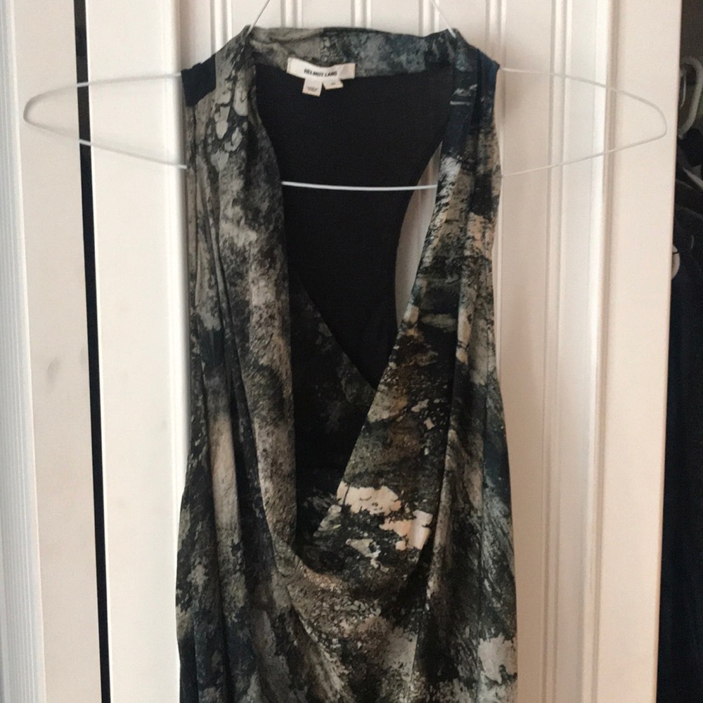 Helmet Lang Cowl Neck Top Race Back